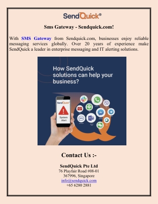 Sms Gateway - Sendquick.com!