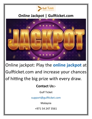 Online Jackpot  Gulfticket