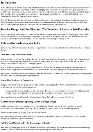 Interior Design Fulfills Fine Art: The Role of Space in Self-Portraits