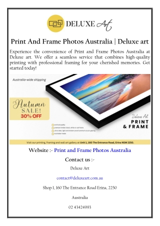 Print And Frame Photos Australia | Deluxe art
