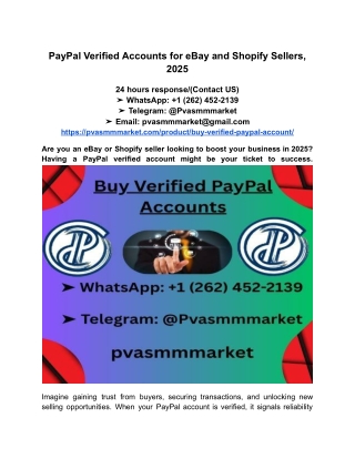 PayPal Verified Accounts for eBay and Shopify Sellers, 2025