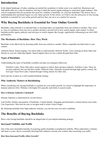 Why Buying Backlinks is Essential for Your Online Growth