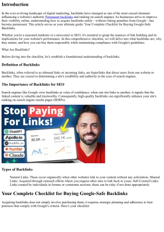 Your Complete Checklist for Buying Google-Safe Backlinks