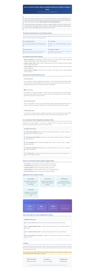 How to Choose the Best Marine Insulation Material in Dubai