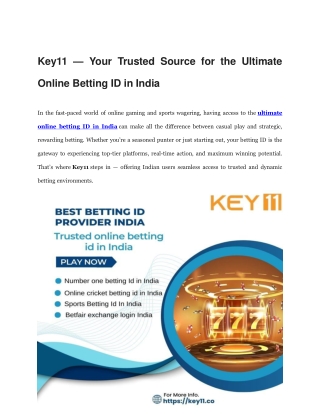 Key11 — Your Trusted Source for the Ultimate Online Betting ID in India