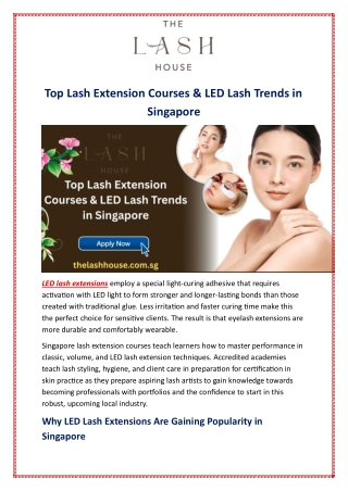 Top Lash Extension Courses & LED Lash Trends in Singapore