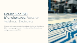 Top Double Side PCB Manufacturers – Vaishnavi Electronics