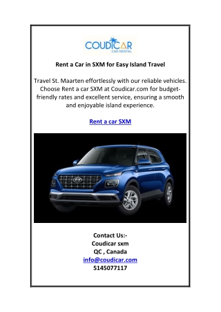 Rent a Car in SXM for Easy Island Travel