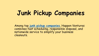 Junk Pickup Companies