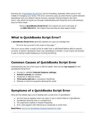 QuickBooks Script Error Code 0 – A Complete Guide 2025