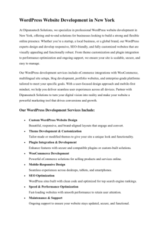 WordPress Website Development in New York