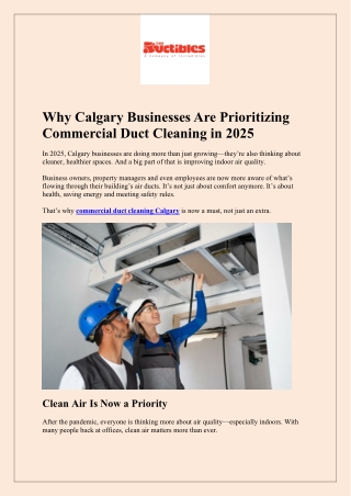 Why Calgary Businesses Are Prioritizing Commercial Duct Cleaning in 2025