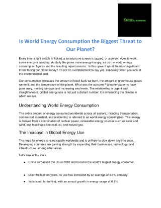 World energy consumption