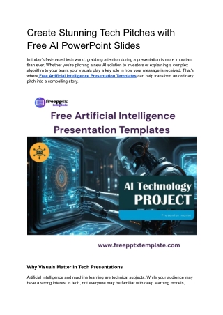 Create Stunning Tech Pitches with Free AI PowerPoint Slides
