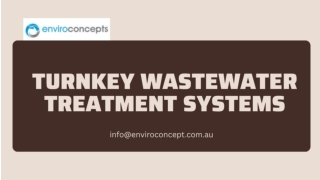 Turnkey Wastewater Treatment Systems