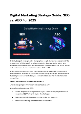 SEO vs AEO What Matters Most in Digital Strategy 2025