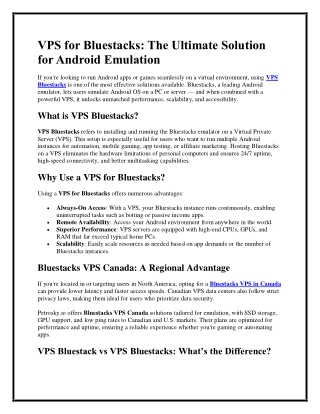 VPS for Bluestacks The Ultimate Solution for Android Emulation