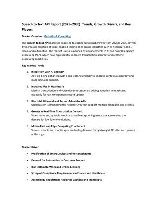 Speech to Text API Report