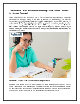 CNA License Renewal California – What You Need to Know (USA)