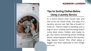 Tips for Sorting Clothes Before Using a Laundry Service