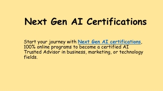 Next Gen AI Certifications