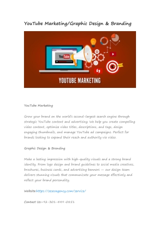 YouTube Marketing/Graphic Design & Branding