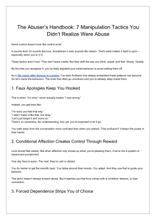 7 Manipulation Tactics You Didn’t Realize Were Abuse