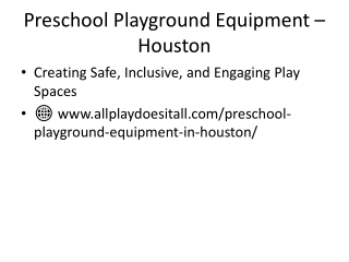 Preschool Playground Equipment Houston