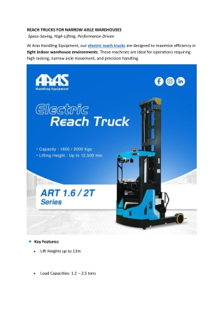 Electric Reach Truck vs Counterbalance Forklift: Which Performs Better Indoors?
