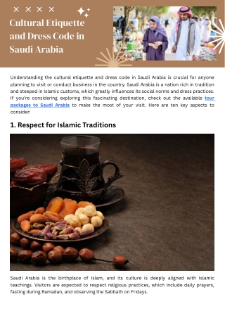 Cultural Etiquette and Dress Code in Saudi Arabia