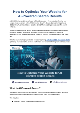 How to Optimize Your Website for AI-Powered Search Results