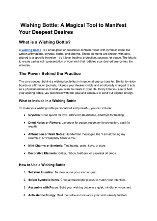 Wishing Bottle_ A Magical Tool to Manifest Your Deepest Desires