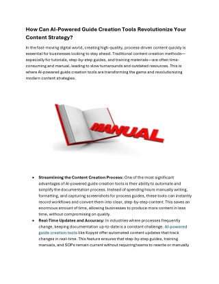 How Can AI-Powered Guide Creation Tools Revolutionize Your Content Strategy?