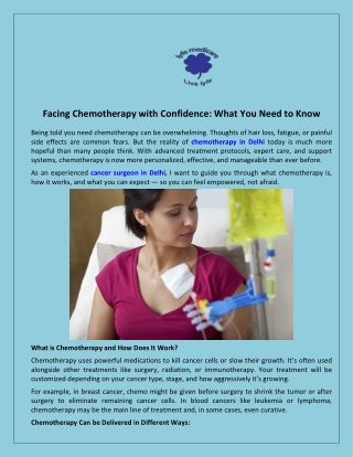Facing Chemotherapy with Confidence: What You Need to Know