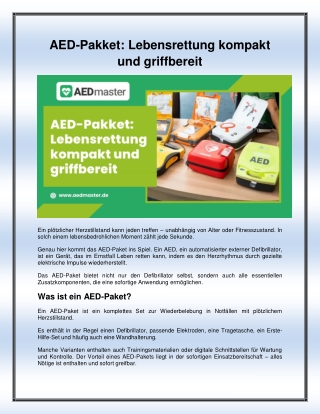 AED-Pakket Lebensrettung kompakt und griffbereit