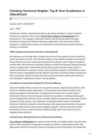 Climbing Technical Heights Top B Tech Academies in Uttarakhand