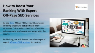 How to Boost Your Ranking With Expert Off-Page SEO Services