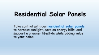 Residential Solar Panels