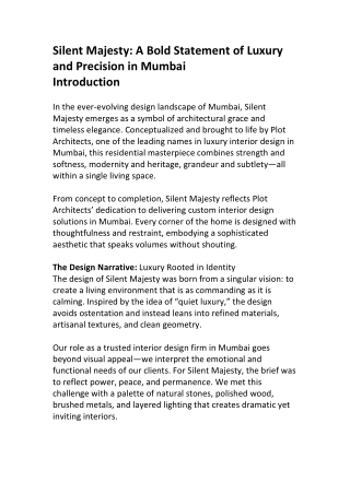 Luxury Residential Interiors – Silent Majesty, Mumbai