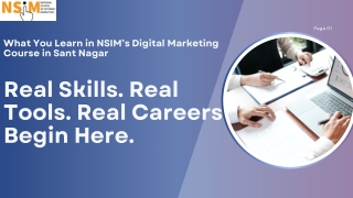 NSIM’s Sant Nagar Course – Tools, Practice & Placement