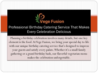 Premium Birthday Catering Service in Melbourne