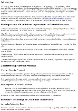 The Importance of Continuous Improvement in Financial Processes