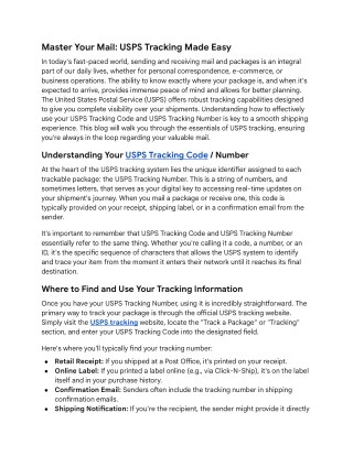 Master Your Mail_ USPS Tracking Made Easy