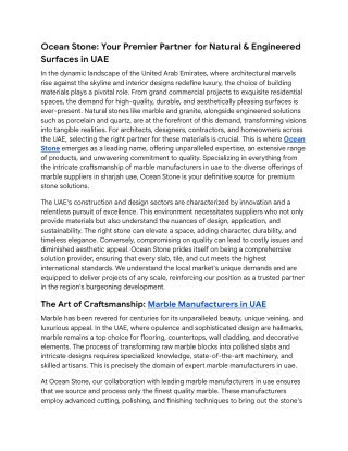 Partner for Natural & Engineered Surfaces in UAE