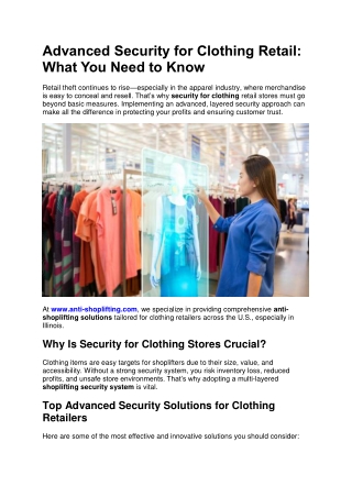 Advanced Security for Clothing Retail: What You Need to Know