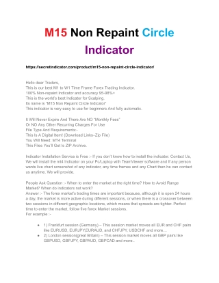 M15 Non Repaint Circle Indicator