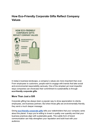 How Eco-Friendly Corporate Gifts Reflect Company Values