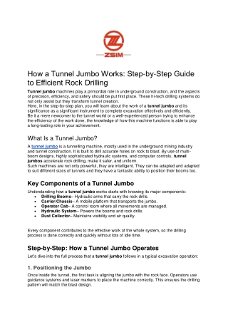How a Tunnel Jumbo Works