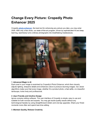 Change Every Picture_ Cropedly Photo Enhancer 2025