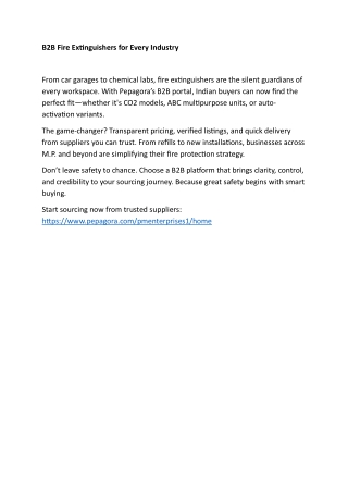 B2B Fire Extinguishers for Every Industry